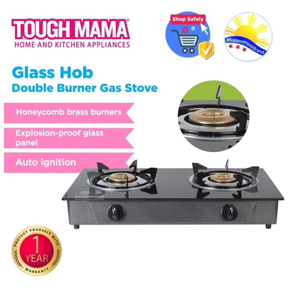 Tough Mama Double Burner Gas Stove NTMGHB-2 Glass Hob Double Burner Gas  Stove NTMGHB2 NTMGHB