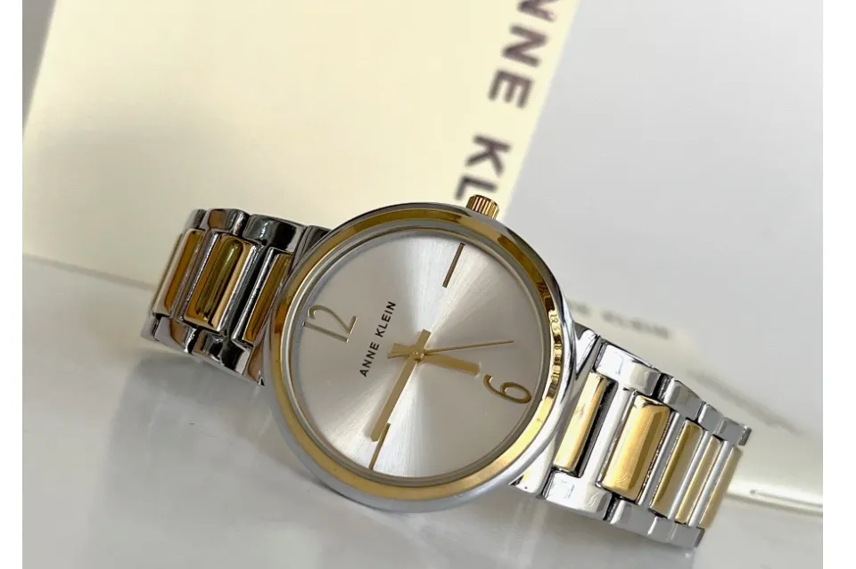 Anne Klein 3169SVTT Two Tone Gold and Silver Bracelet Watch for