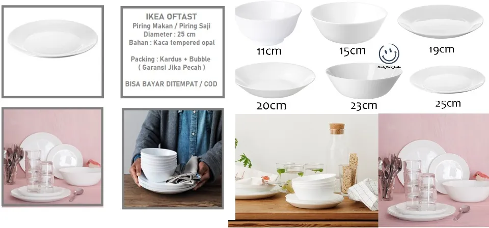 Oftast Ikea Plates And Bowls Piring Lebar IKEA OFTAST 25cm