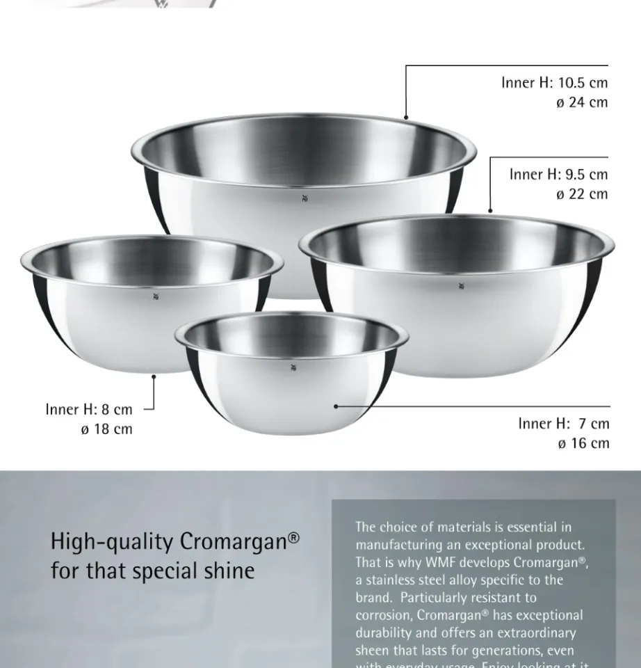 WMF グルメキッチンボウルセット 4Pセット ミキシングボウル サラダ