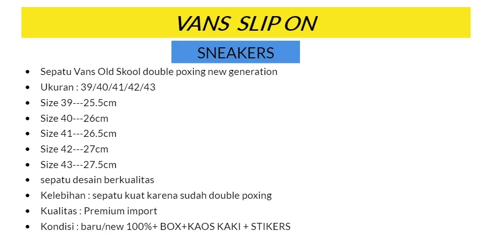 Size Sepatu Vans 39 In Cm Size Sepatu Vans 41 Size Cm Vans Old