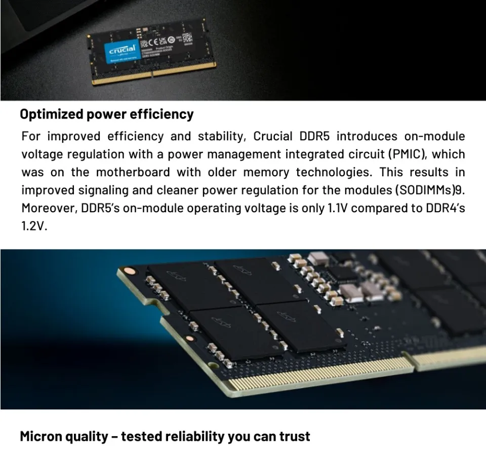 Crucial 16GB DDR5-5600 SODIMM CT16G56C46S5 | Lazada Singapore