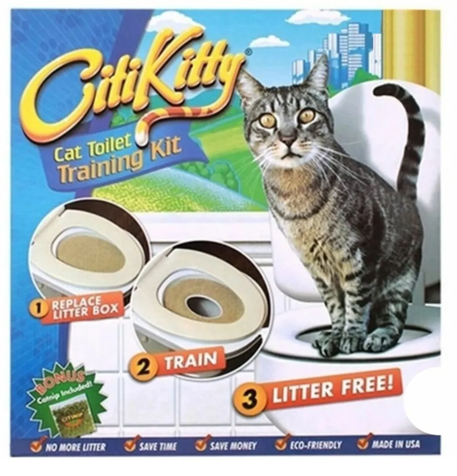 CATNIP INCLUDED WJS CitiKitty Cat Toilet Training Kit Citi Kitty Training System For Potty Pet Potty