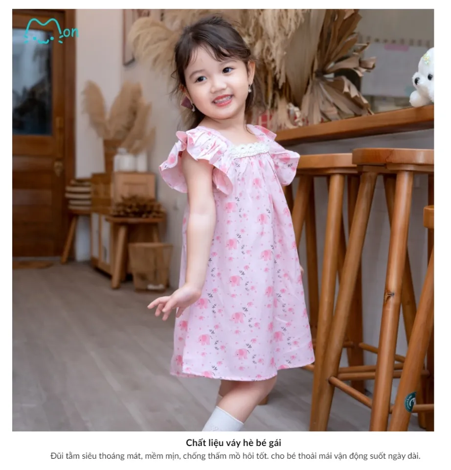 Lịch sử giá Đầm cho bé gái mùa hè cực đẹp, váy bé gái 1 đến 15 tuổi kiểu  dáng Hàn quốc, thiết kế dây rút eo cực sang chảnh, mềm mịn,
