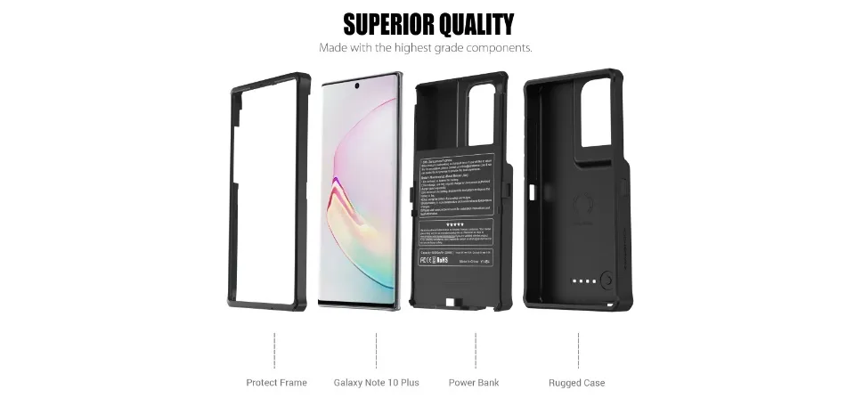 Wireless Charging Note 10 Plus Power Case ZEROLEMON Galaxy Note 10