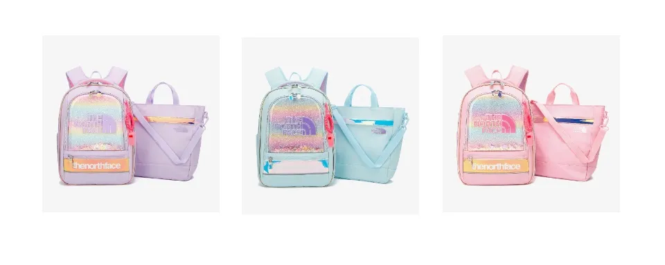 The North Face】 Korea backpack school bag GIRLS WIDE BLING
