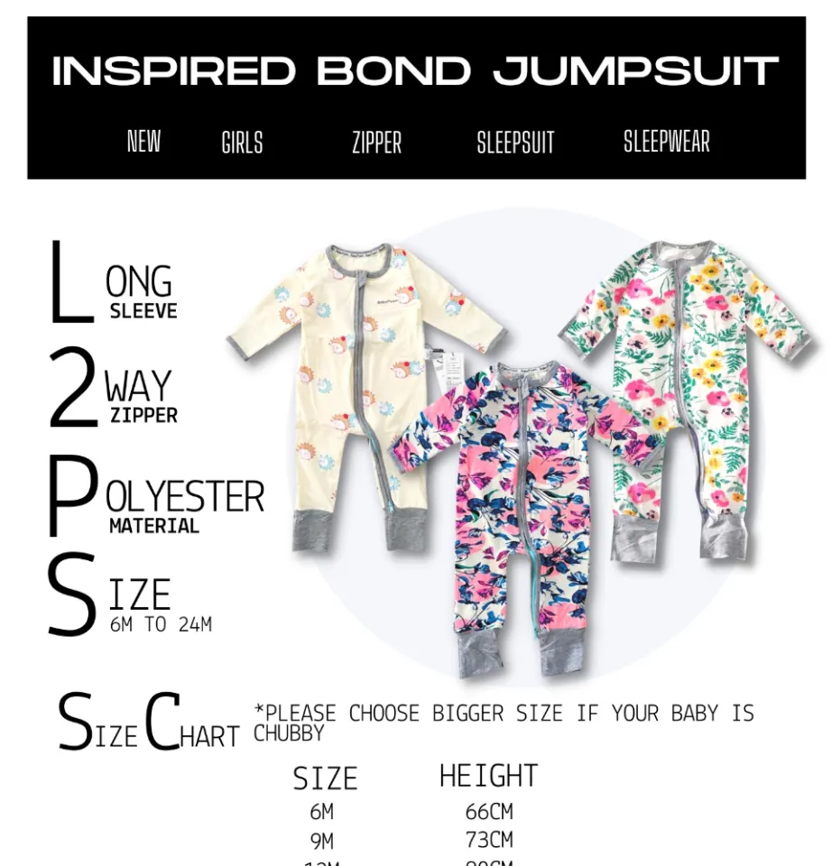 Jireh Baby 6M-24M Baju Baby Girl Inspired Bond Baby Zipper