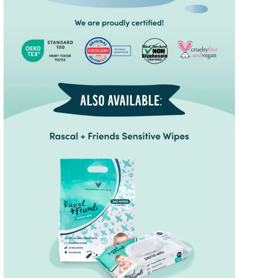 Rascal + Friends H2O Water Wipes