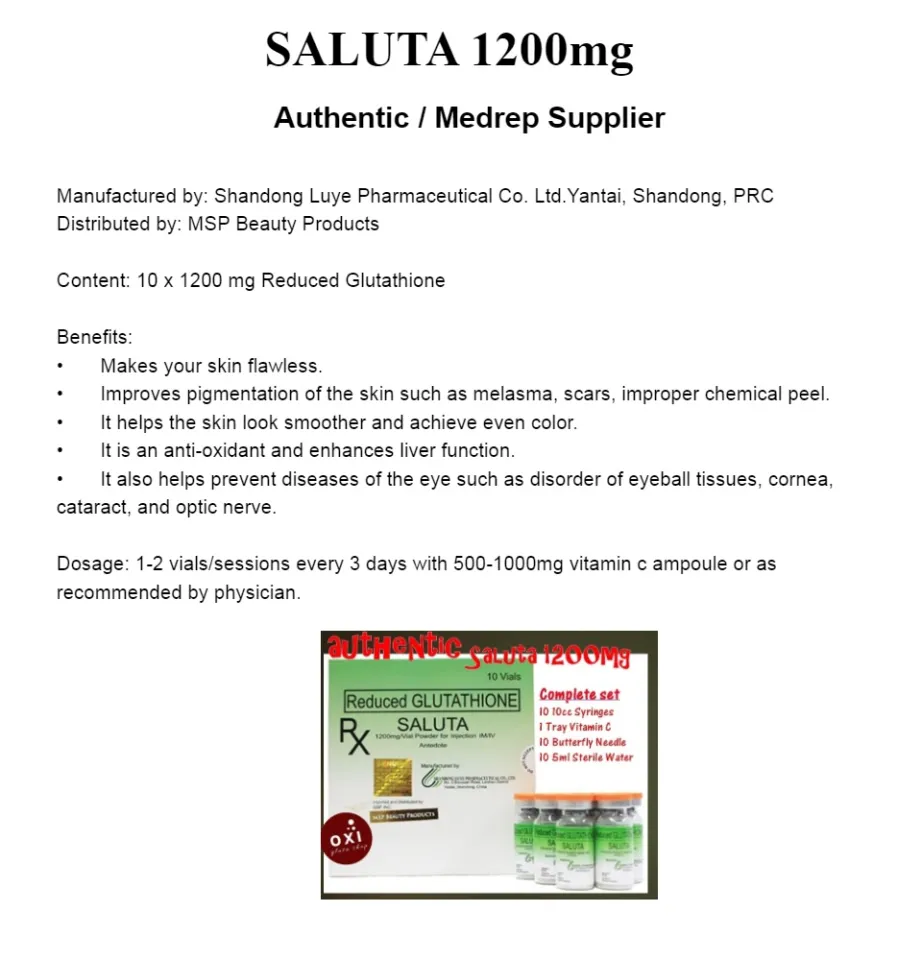 saluta glutathione Facebook
