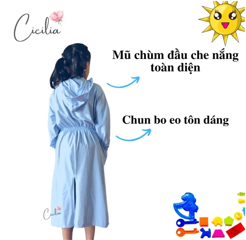 Áo chống nắng trẻ em toàn thân 2 lớp vải lanh nhung Nhật dáng dài cho bé  trai và bé gái kèm khẩu trang | Shopee Việt Nam