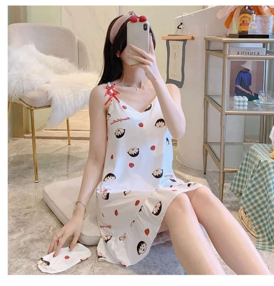 Áo khoác nỉ nữ mùa hè cotton ngắn tay công chúa ngọt ngào Hàn Quốc đồ ngủ  dễ thương XL váy nhà váy mặc ở nhà | Tàu Tốc Hành | Giá
