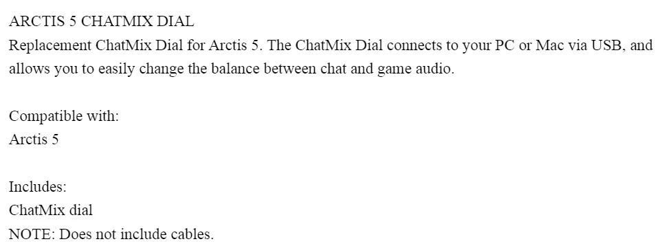 Steelseries arctis 5 online chatmix dial