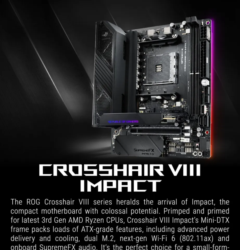 Asus rog crosshair viii store impact mini dtx am4 motherboard