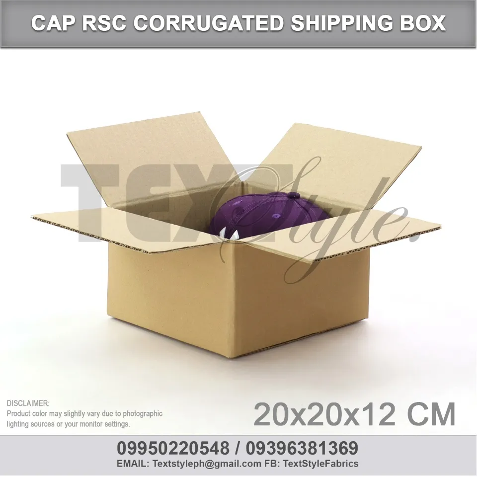 Textstyle Cap Box RSC Corrugated Box Shipping Box 20x20x12cm Gift