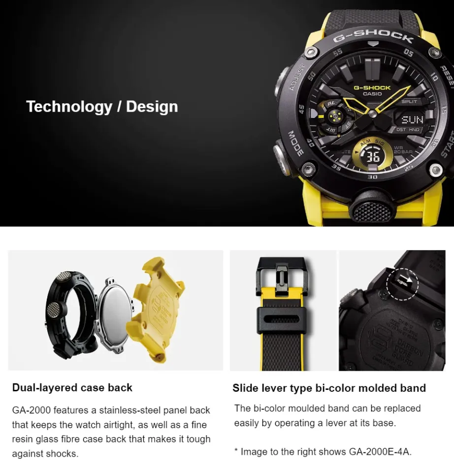 Casio G-Shock GA-2000 Standard Analog Digital Carbon Core Guard