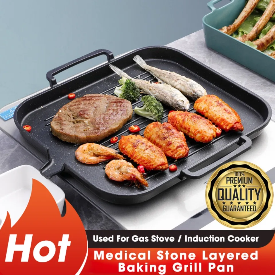 Samgyupsal Grill Pan Medical Stone Layered Baking Non Stick Grill