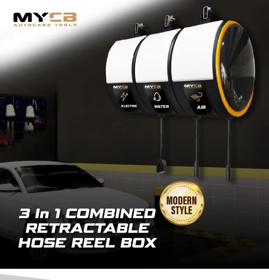 10M 3in1 Combined Retractable Hose Reel Box (Air + Electric +
