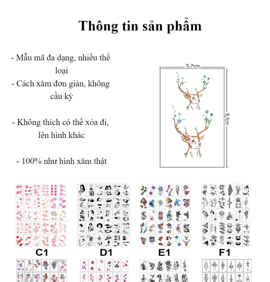 HÌNH XĂM DÁN TATTOO MINI TẠO PHONG CÁCH CỰC NGẦU | HK.SMART SHOP