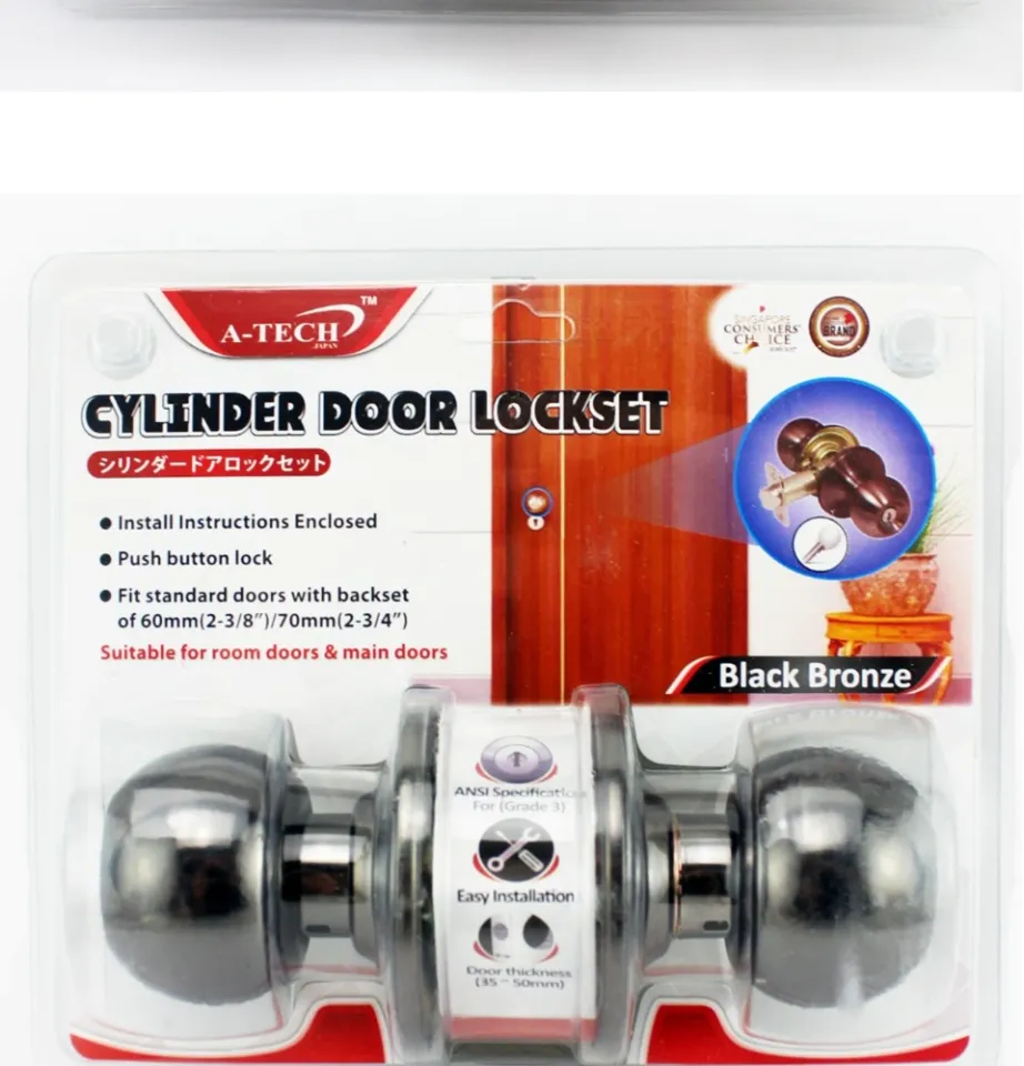 A-Tech Cylinder Door lock Set, 5 Colour option - Nippon Home