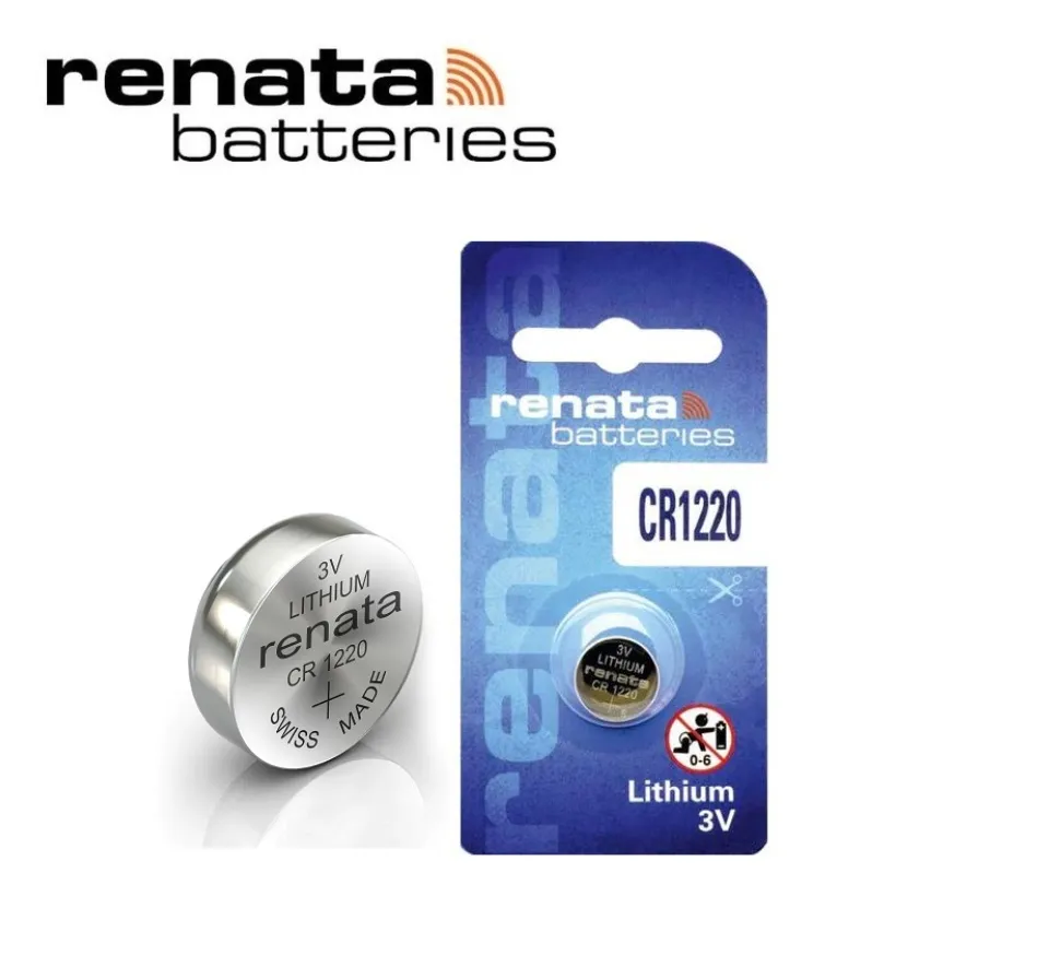 Renata CR1220 Knopfzellen – 2 Stück, Made In Switzerland