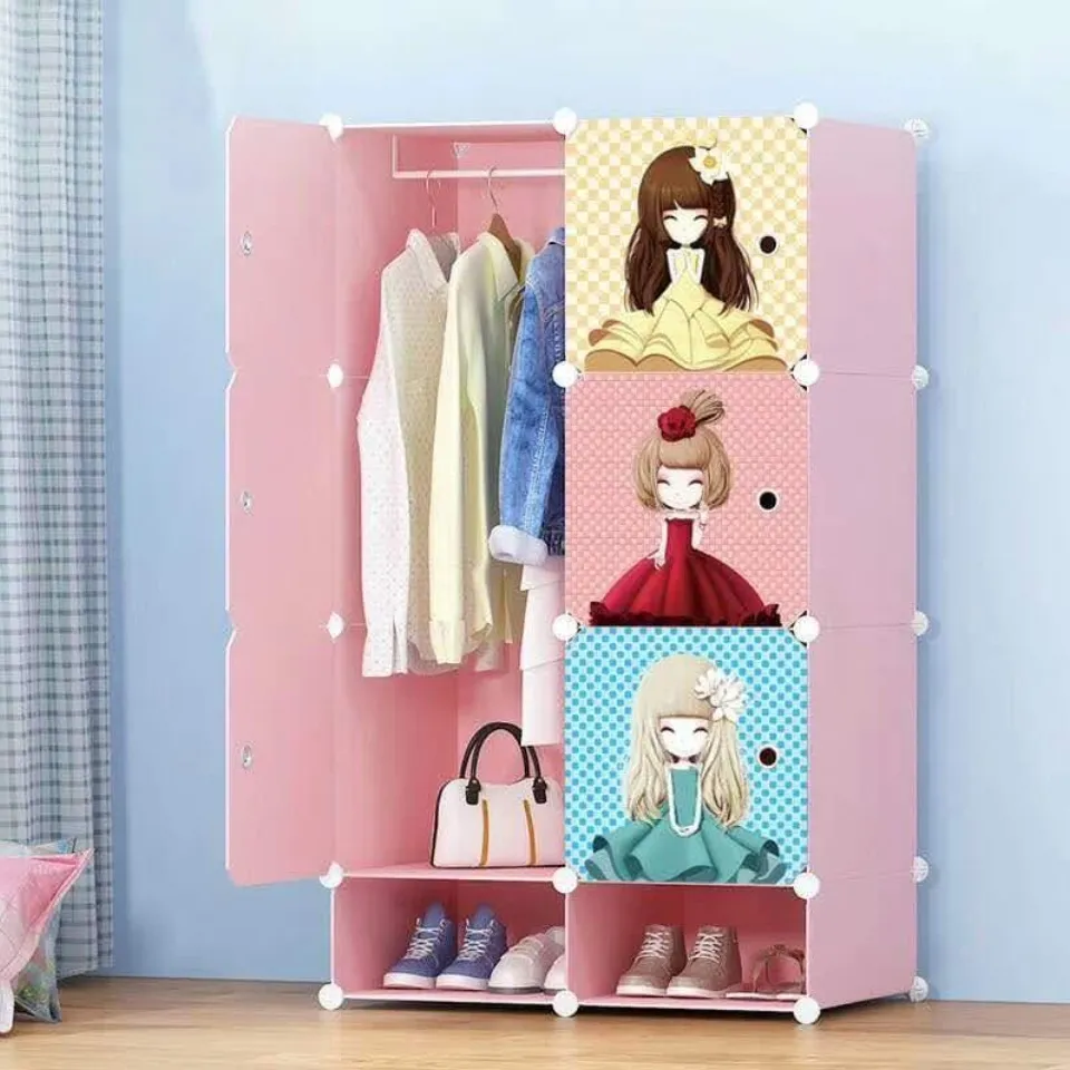 MENG SHOP Box Cube Cute Cartoon Pretty Girls Set Multipurpose