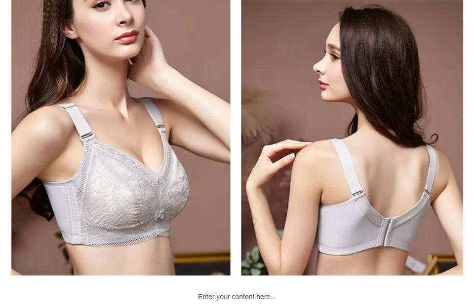  Steel Ring Thin Women Bra Front Button Breathable Gathers  Underwear Comfort Bra plus Size Bras for Women Push up (Beige, 38/85) :  Beauty & Personal Care