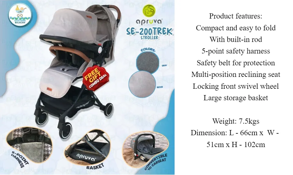 Apruva stroller with hot sale car seat price