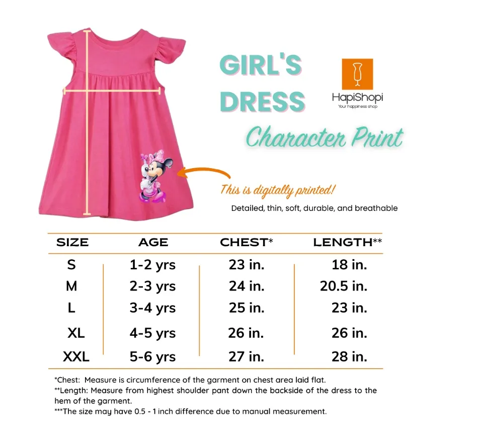 Dress size for 4 years store old girl