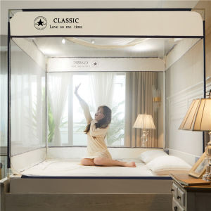 Baby Anti-Fall Mosquito Net For Home Childrens Bed Sheet Installation-Free Thickened Iron Paint Bracket Zipper Installed on the Bed Yurt