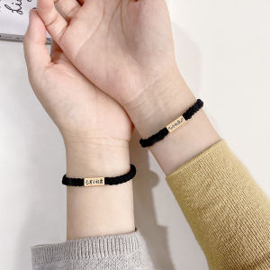 Couples Bracelets Engraved Leather Head Ropes for Boyfriend Alloy Gold Plated Fresh out Fashion Jewelry Gift for Lovers
