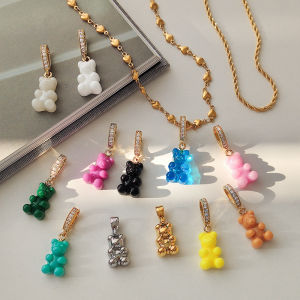 G-Dragon South Korea Colorful Bear Pendant Fondant Necklace T-shirt Beaded Pearl Fancy Women Sweater Sweater Chain