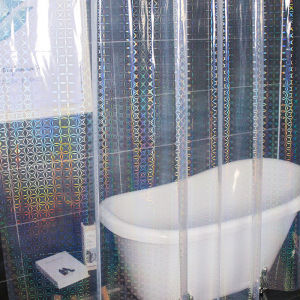 ม่านอาบน้ำสไตล์จีนผ้ากันน้ำม่านโปร่งใสม่านกั้นห้องแอร์ห้องครัวโปร่งแสงชุดราคาถูกไม่ต้องเจาะรูแถมตะขอแขวน