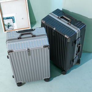 กระเป๋าลากความจุขนาดใหญ่สำหรับผู้ชายขนาด30นิ้วกระเป๋าล้อลากแบบกรอบอลูมิเนียมสำหรับผู้หญิงกระเป๋าลากแบบเงียบ28นิ้วกระเป๋าหนังแบบมีรหัส24นิ้วสำหรับนักเรียน