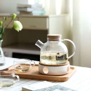 KAWASIMAYA High Borosilicate Glass Tea Pot for Brewing Flower Tea Single Pot with Tea Stove Tea Set Home Use Japanese Style