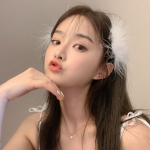 White Swan Feather Headwear Barrettes White Clips Hairpin Mori Style Fairy Hair Accessory Female Han Costume Plush Accessories Side Clip