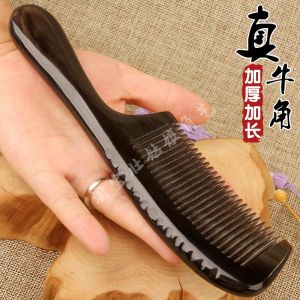 Natural Bull Horn Comb Thickened Large Size for Women Massage Anti-Static Hair Care Home Use Gift Comb for Long Hair