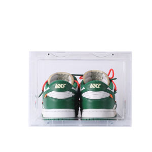 Swoosh กล่องเก็บรองเท้าอะคริลิคแม่เหล็กแบบใส AJ รองเท้าลูกบอลพลาสติกกันออกซิเดชันตู้รองเท้าใช้ในบ้านติดผนังรองเท้า