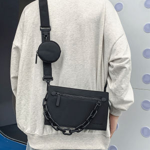 Street Style Mens Crossbody Box Bag Fashionable Single Shoulder Small Square Bag Personality Versatile Mens Slung Bag Trendy