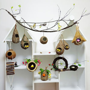 Làm Thủ Công Ngoài Trời Nhà Chim Tổ Trang Trí Dệt Cỏ Dừa Vỏ Yến子窝 Đồ Cho Thú Cưng Chim Phụ Kiện