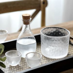 Cloud Mist แก้วคริสตัลชุดเหล้าไวน์ข้าวถ้วยเล็กถ้วยเดียว สีขาว เครื่องอุ่นไวน์อุปกรณ์รับประทานอาหารสไตล์ญี่ปุ่น Cherry Blossom Pavilion