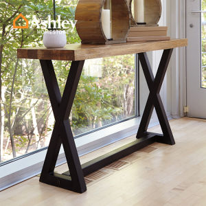 American Solid Wood Console Iron Art Console Tables Chinese Stripe Table Side View Desk Long Table Console Table Narrow Table against the Wall