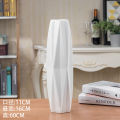 60cm Flat Ceramic Vase White Floor Large Simple and Modern Furnishings Decorative Nordic Geometric Water-Filled. 