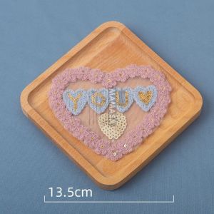 Miếng Dán Vải Lưới Đính Cườm Thủ Công Hoa 3D Hoa Dán Động Vật Đáng Yêu Trái Tim Đồng Thoại Hoa Trang Trí Ren