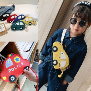 Cute Childrens Canvas Crossbody Bag for Boys And Girls Traveling Shoulder Bag Stylish Baby Girl Car Pattern Waist Bag