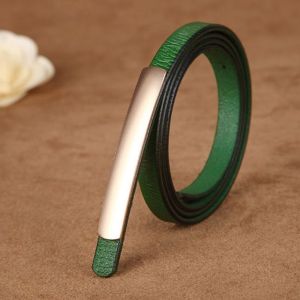 Elegant Ladies Leather Belt Fine Waist Belt for Dresses Decoration Thin Belt Red White Blue Green Brown Color Soft Surface