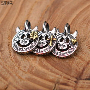 BWL Peach Heart Dollar Sterling Silver Double-Angle Graffiti Pendant