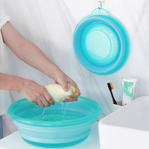 Portable Folding Basin Travel & Outdoor Creative For Home Baby and Infant Washbasin Silicone Laundry Retractable Folding Dish