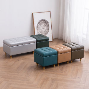 Modern Minimalist Home Use Shoe Bench Sofa Storage Leather Board Storage Small Stool Low Stool Entrance Hall Furniture