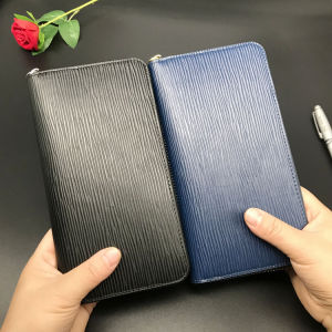 Long Zipper Wallet Womens Mens Large Capacity Wave Pattern New 2025 Handheld Bag Youth Style Ultra Synthetic Leather