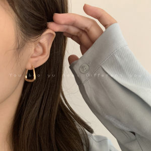 Gold Square Shaped Geometric Unique Retro Fashion Earrings for Women Korea Style Alloy Ear Accessories Drop Ear Studs